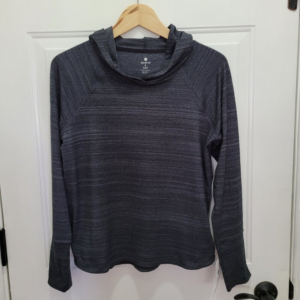 NWT Apana Gray Athletic Long Sleeve Hoodie Size Small